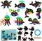 Ocean Animals Scratch Cards - 63PCS DIY Under The Sea Magic Art Color Craft Scratch Card Kit for Kids Dolphin Tortoise Magic Rainbow Art Kit for Kids Birthday Party Favors School Activity